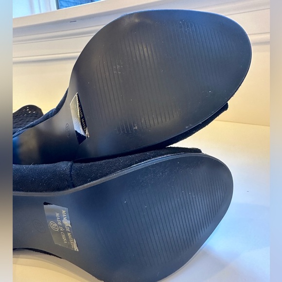 Black Mesh Over The Knee Boots, Cutouts, High Heel Boots size 8.5 - Picture 16 of 17